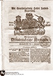 Ein Titelblatt der Wöchentliche Osnabrückische Anzeigen 1778 (c) Niedersächsisches Landesarchiv, Abteilung Osnabrück