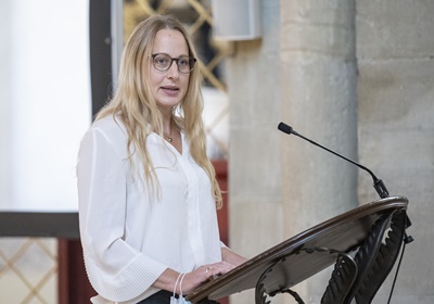 Landschaftstag 2020/2021 | LVO-Präsidentin und Landrätin Anna Kebschull bei ihrer Eröffnungsrede (c) Hermann Pentermann